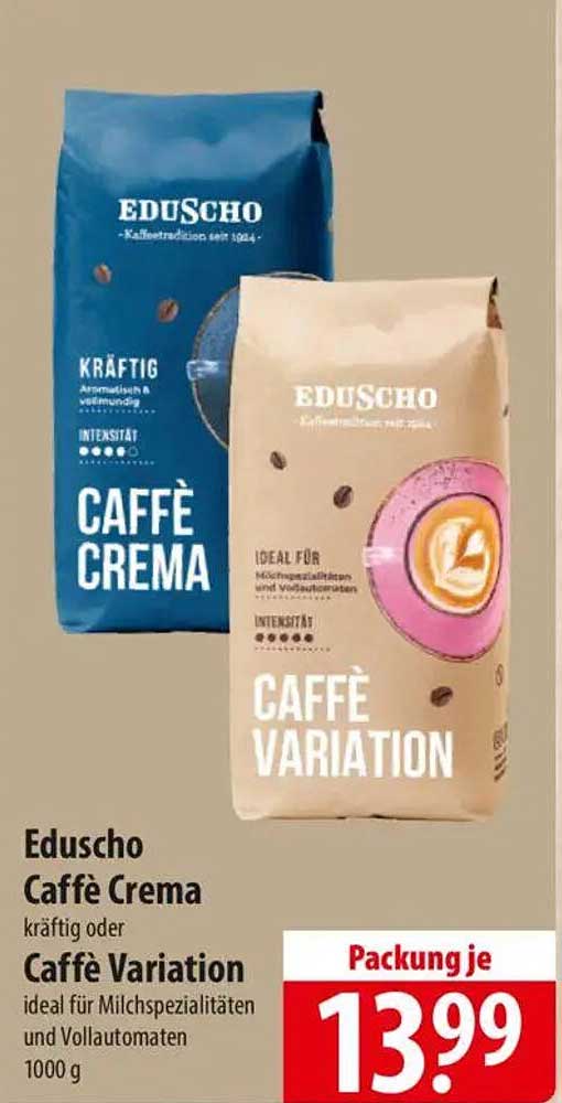 Eduscho Caffè Crema oder Caffè Variation 1000 g
