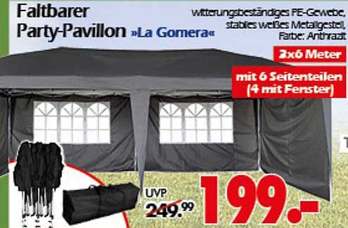Faltbarer Party-Pavillon »La Gomera«