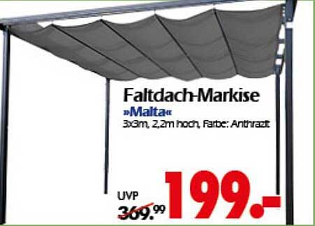 Faltdach-Markise »Malta« 3x3m, 2,2m hoch, Farbe: Anthrazit