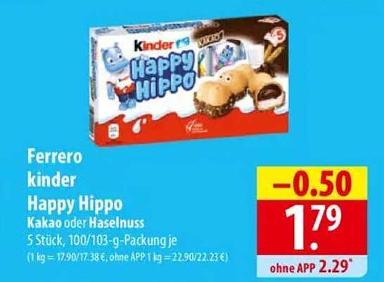 Ferrero Kinder Happy Hippo - Kakao oder Haselnuss