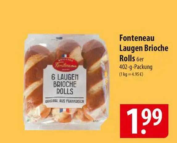 Fontenau Laugen Brioche Rolls 6er Packung