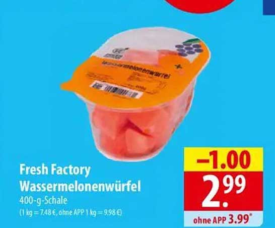 Fresh Factory Wassermelonwürfel 400-g-Schale