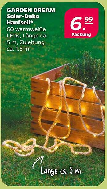 GARDEN DREAM Solar-Deko Hanfseil