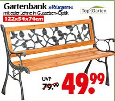 Gartenbank »Rügen« mit edler Leimholz in Gusseisen-Optik
