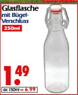 Glasflasche mit Bügelverschluss 250ml