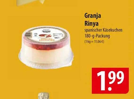 Granja Rinya spanischer Käsekuchen 180-g-Packung