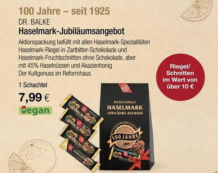 Haselmark-Jubiläumsangebot von DR. BALKE