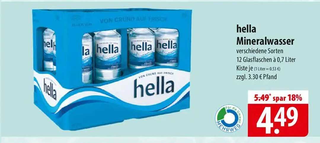 hella Mineralwasser 12er Kiste