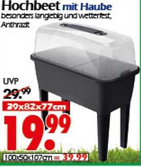 Hochbeet mit Haube - besonders langlebig und wetterfest, Anthrazit