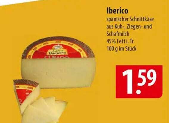 Iberico spanischer Schnittkäse aus Kuh-, Ziegen- und Schafmilch