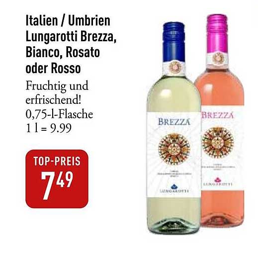 Italien / Umbrien Lungarotti Brezza, Bianco, Rosato oder Rosso