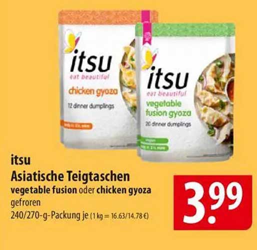itsu Asiatische Teigtaschen - vegetable fusion oder chicken gyoza