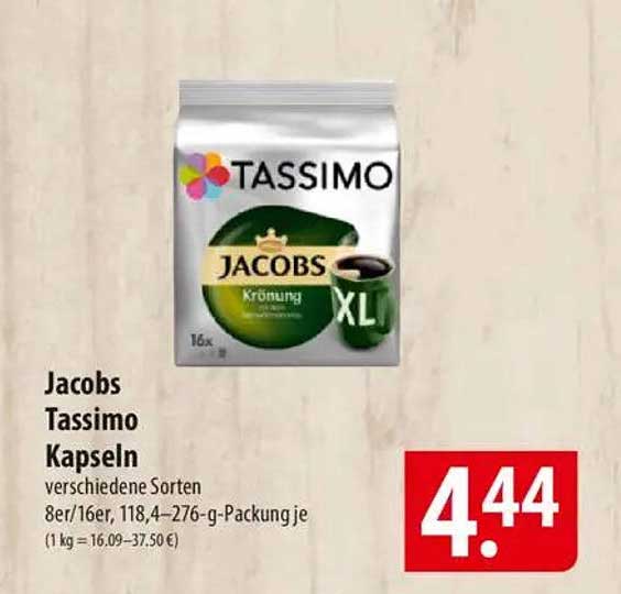 Jacobs Tassimo Kapseln verschiedene Sorten 16er-Packung