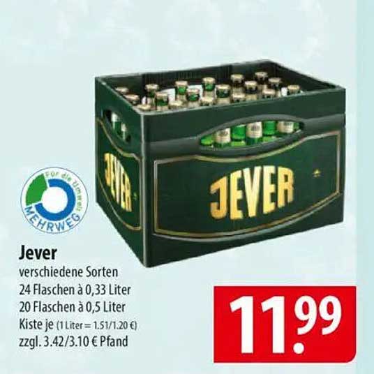 Jever Bierkasten - verschiedene Sorten