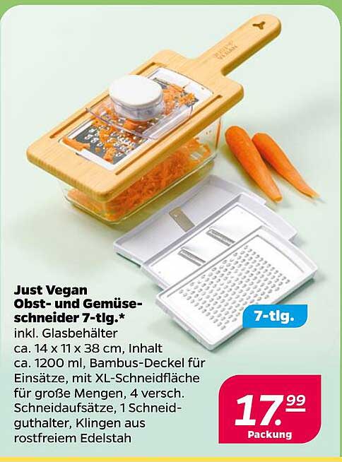 Just Vegan Obst- und Gemüseschneider 7-tlg.