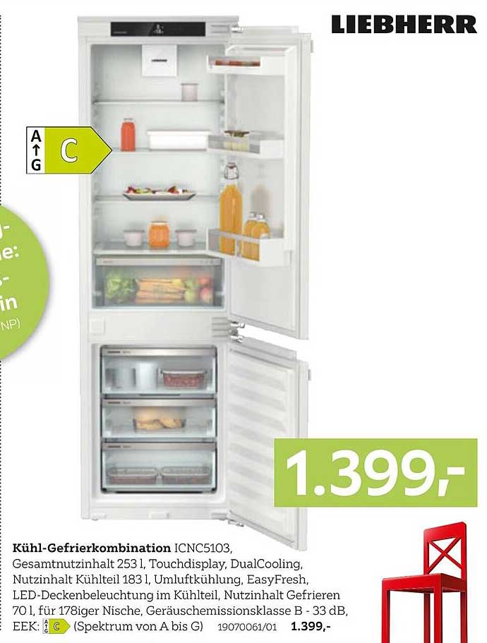 Kühl-Gefrierkombination ICNC5103 von Liebherr