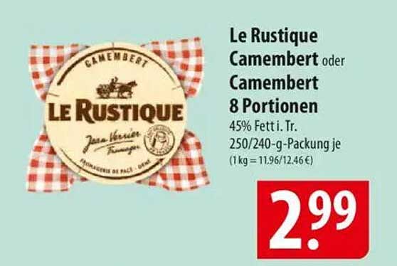 Le Rustique Camembert oder Camembert 8 Portionen