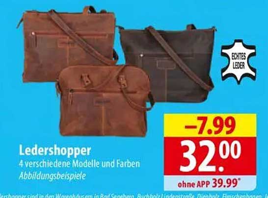 Ledershopper - 4 verschiedene Modelle und Farben