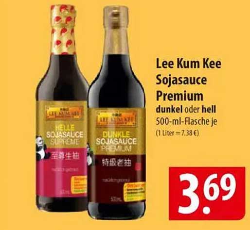 Lee Kum Kee Sojasauce Premium dunkel oder hell 500-ml-Flasche je