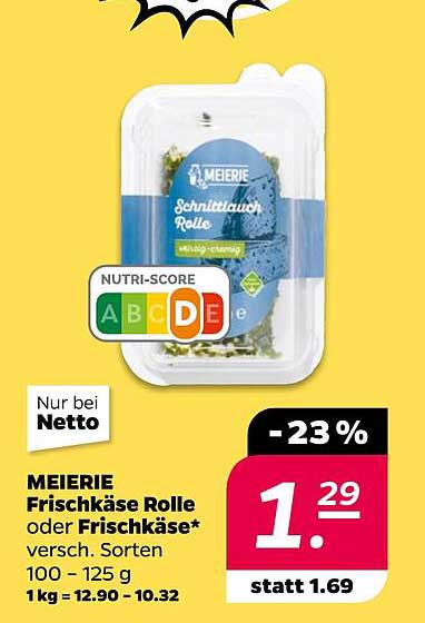 MEIERIE Frischkäse Rolle oder Frischkäse 100 - 125 g