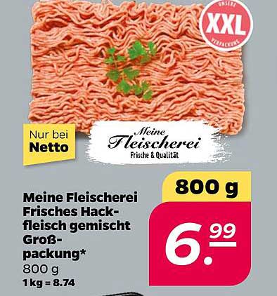 Meine Fleischerei Frisches Hackfleisch gemischt Großpackung - 800 g