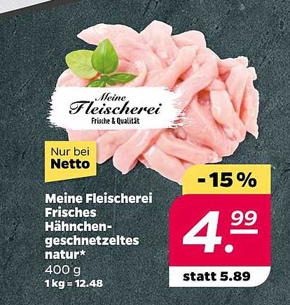 Meine Fleischerei Frisches Hähnchen-geschnetztes natur* 400 g