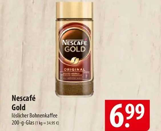 Nescafé Gold löslicher Bohnenkaffee 200-g-Glas