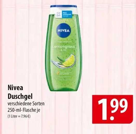 Nivea Duschgel verschiedene Sorten 250-ml-Flasche je