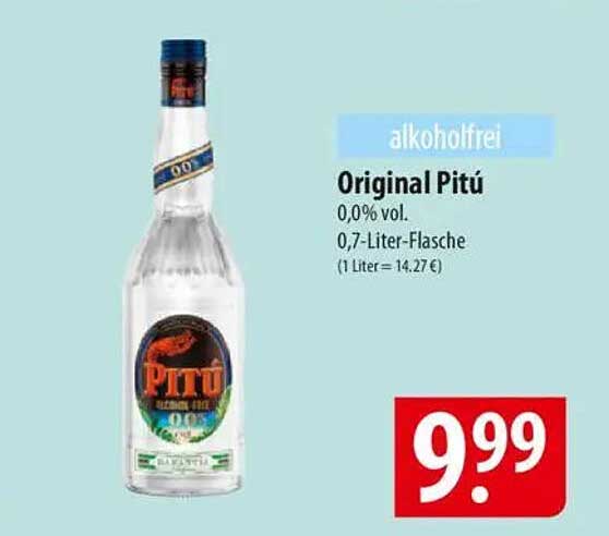 Original Pitú 0,0% vol. - 0,7-Liter-Flasche