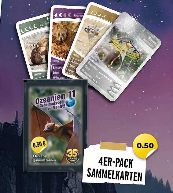Ozeanien 11 - Geheimnisse der Nacht! 4er-Pack Sammelkarten