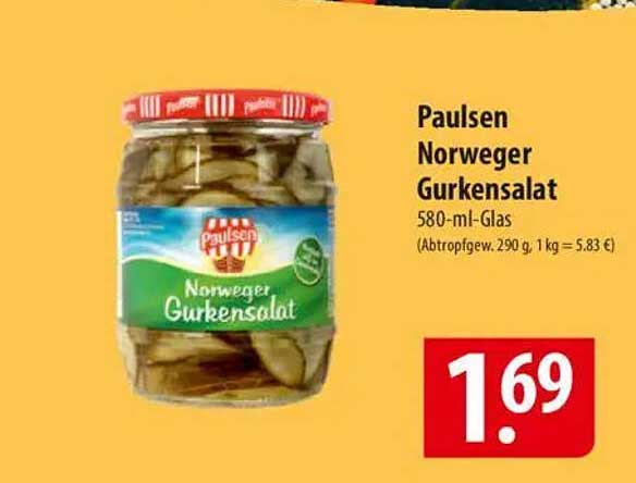 Paulsen Norweger Gurkensalat 580-ml-Glas