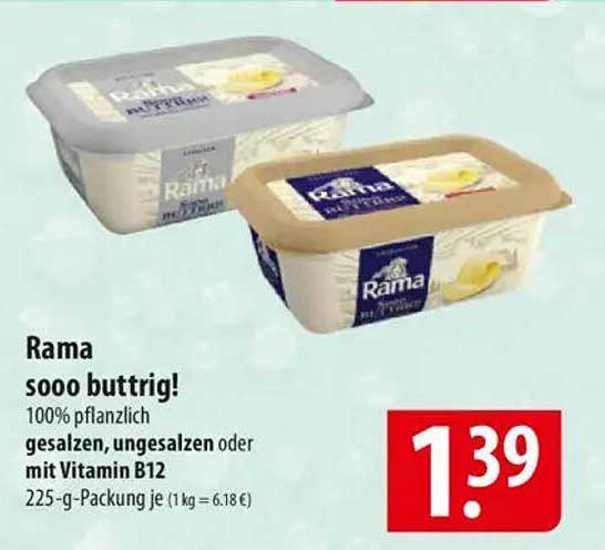 Rama 100% pflanzlich - so buttrig!
