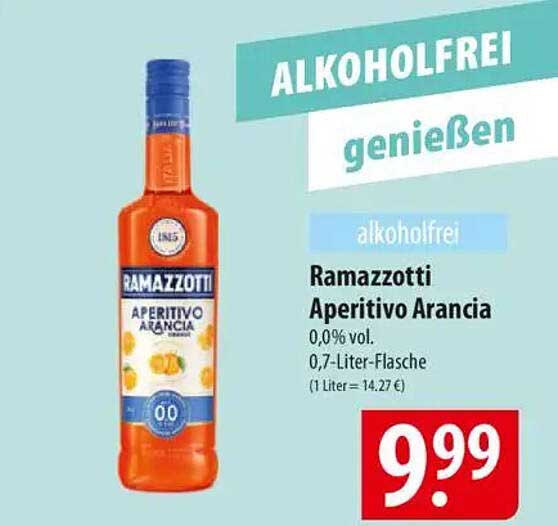 Ramazzotti Aperitivo Arancia 0,7-Liter-Flasche