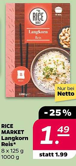 RICE MARKET Langkorn Reis 8 x 125 g