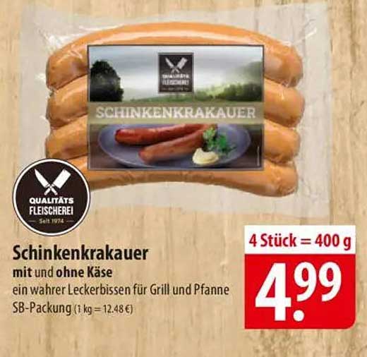 Schinkenkrakauer mit und ohne Käse - ein wahrer Leckerbissen für Grill und Pfanne