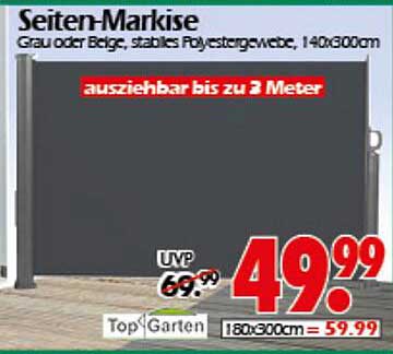Seiten-Markise - Grau oder Beige