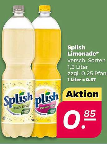 Splish Limonade - verschiedene Sorten 1,5 Liter