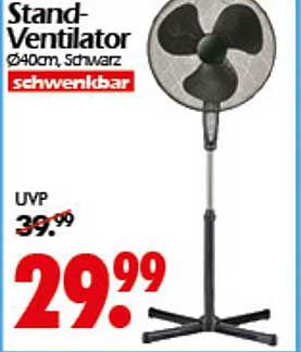Stand-Ventilator Ø40cm, Schwarz – schwenkbar