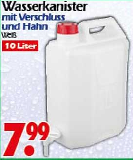 Wasserkanister mit Verschluss und Hahn - 10 Liter