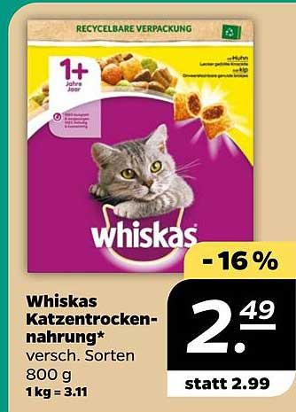 Whiskas Katzentrocken-nahrung 800 g
