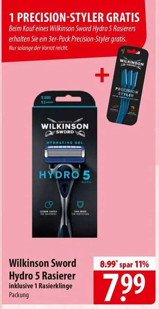 Wilkinson Sword Hydro 5 Rasierer inklusive 1 Rasierklinge