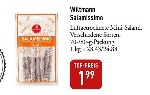 Wiltmann Salamissimo Mini-Salami - Luftgetrocknete Köstlichkeit