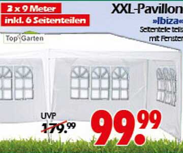XXL-Pavillon »Ibiza« 2 x 9 Meter inkl. 6 Seitenteilen