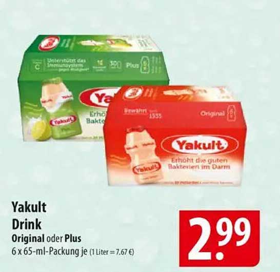 Yakult Drink Original oder Plus