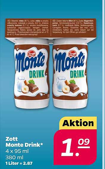 Zott Monte Drink 4 x 95 ml
