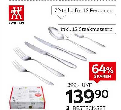 Zwilling Besteck-Set 72-teilig für 12 Personen inkl. 12 Steakmessern