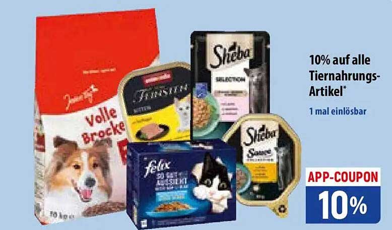 10% auf alle Tiernahrungs-Artikel*