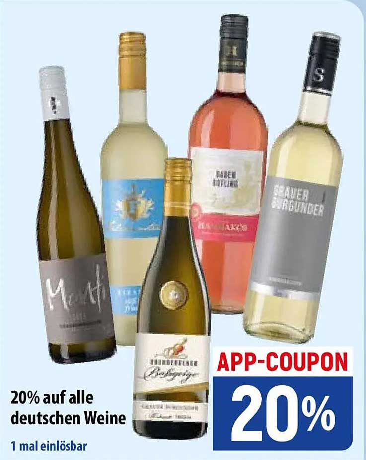 20% auf alle deutschen Weine