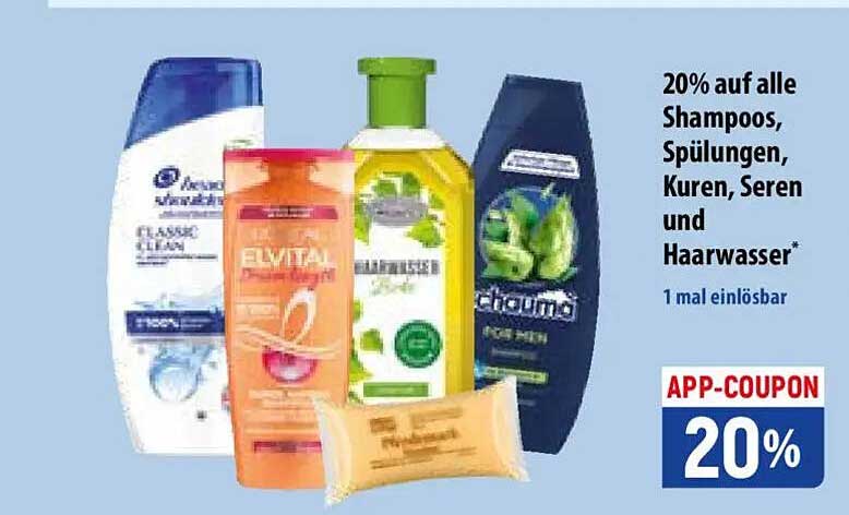 20% auf alle Shampoos, Spülungen, Kuren, Seren und Haarwasser*