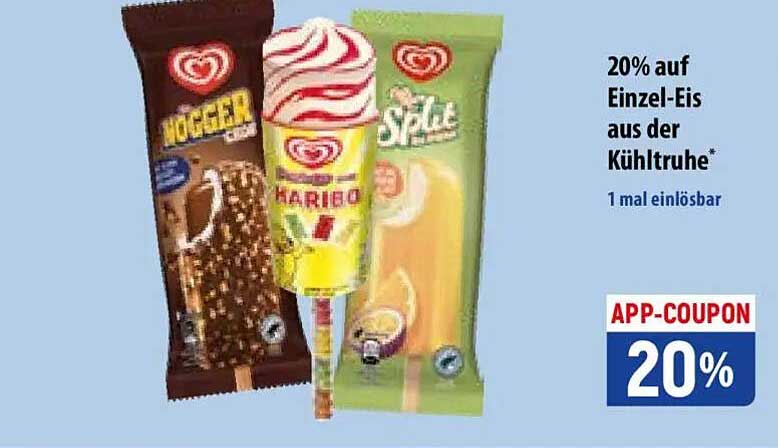 20% auf Einzel-Eis aus der Kühltruhe*